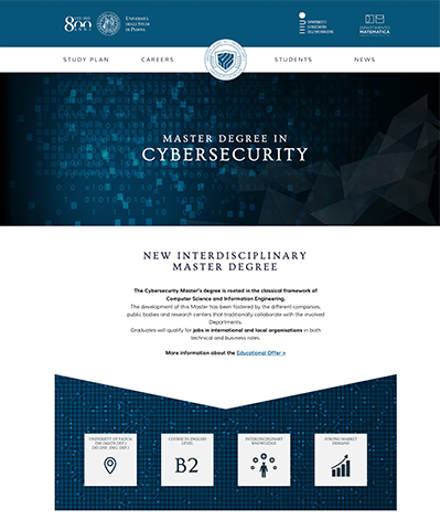 Design sito Master Cybersecurity
