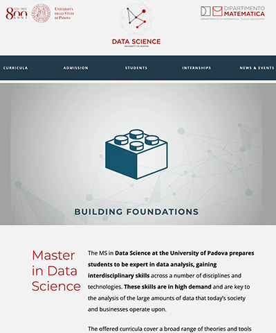 Design sito Master Data science